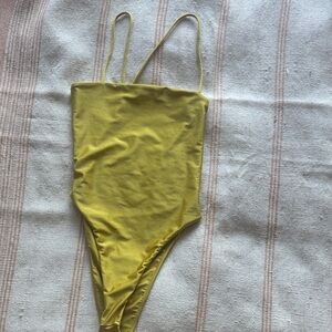 Lovers + Friends Metallic Citron one piece or bodysuit